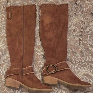 Not Rated Tan Suede Heeled Boots